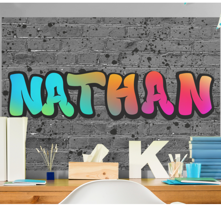 Phrase wall mural vibrant name art - TenStickers