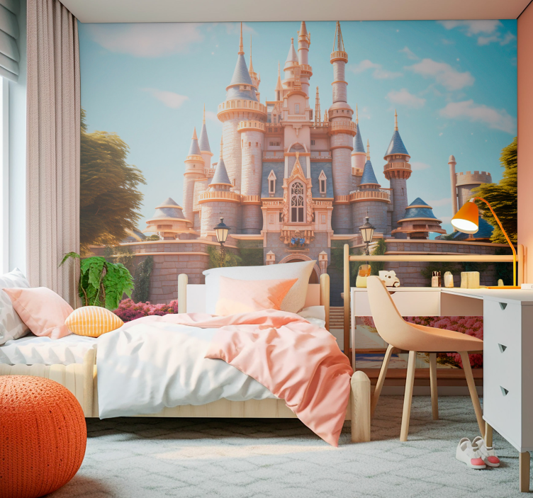 Princess castle fantasy wall mural - TenStickers