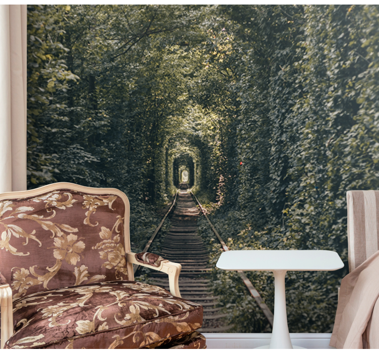 Railway tunnel of trees and bushes Wall Murals - TenStickers