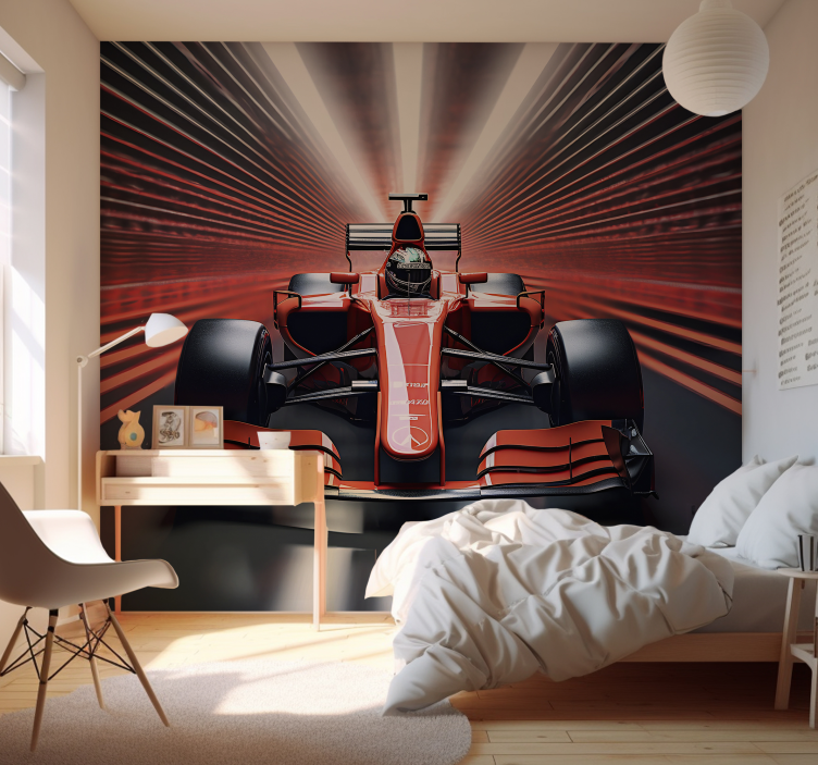 Red formula 1 Teenage wall mural - TenStickers