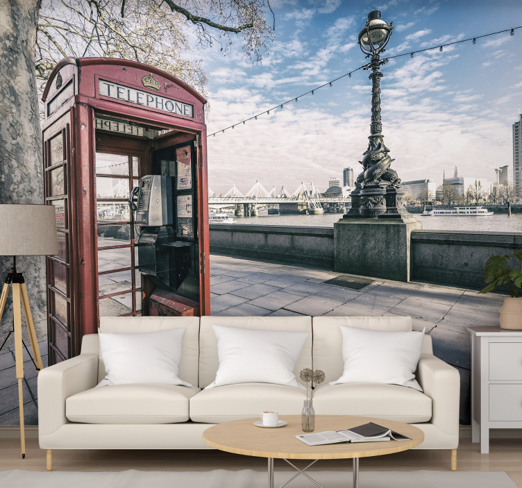 Red telephone box London Wall Mural - TenStickers
