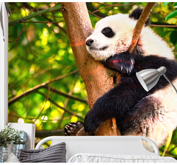 Relaxing Panda Cub animal mural - TenStickers