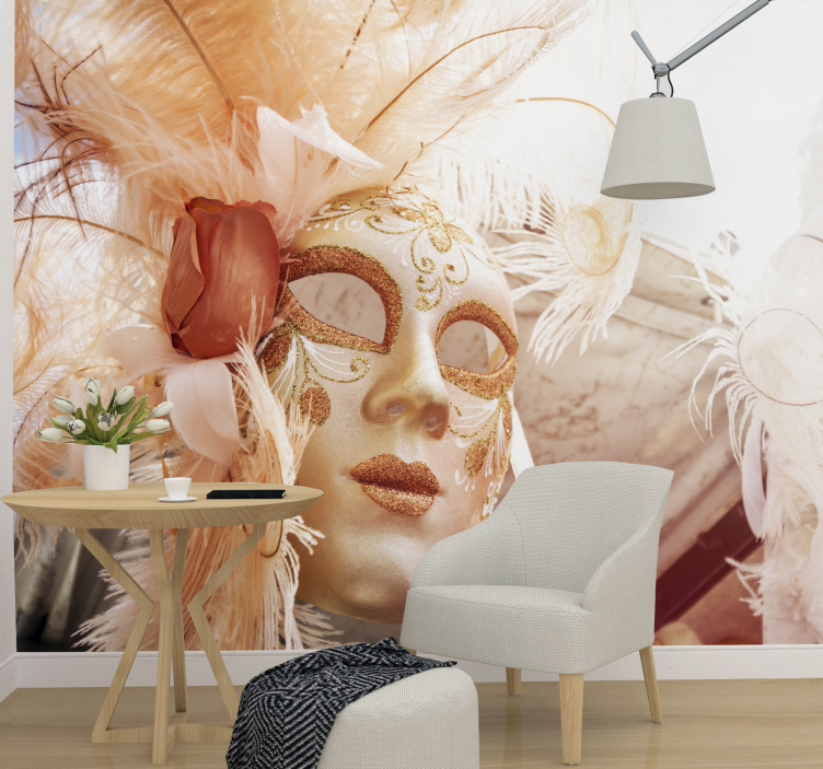 Romantic wall mural elegant carnival mask - TenStickers