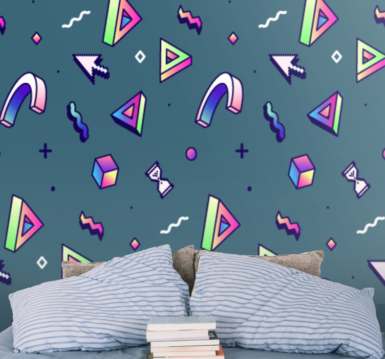 Romantic wall mural inspired by geometric shapes - TenStickers