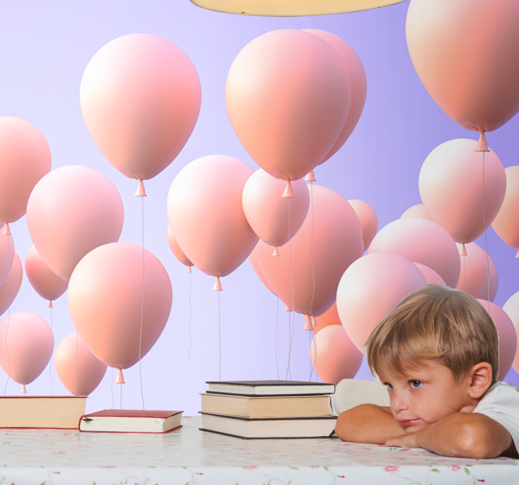 Romantic wall mural joyful balloon moments - TenStickers