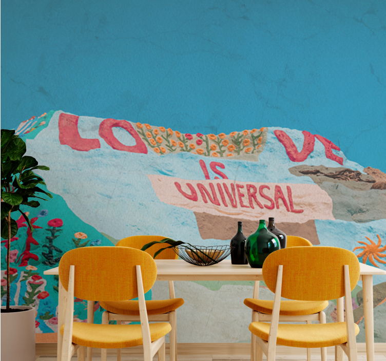 Romantic wall mural love is universal - TenStickers