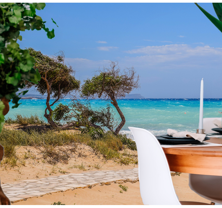 Serene scene path under the sea mural - TenStickers