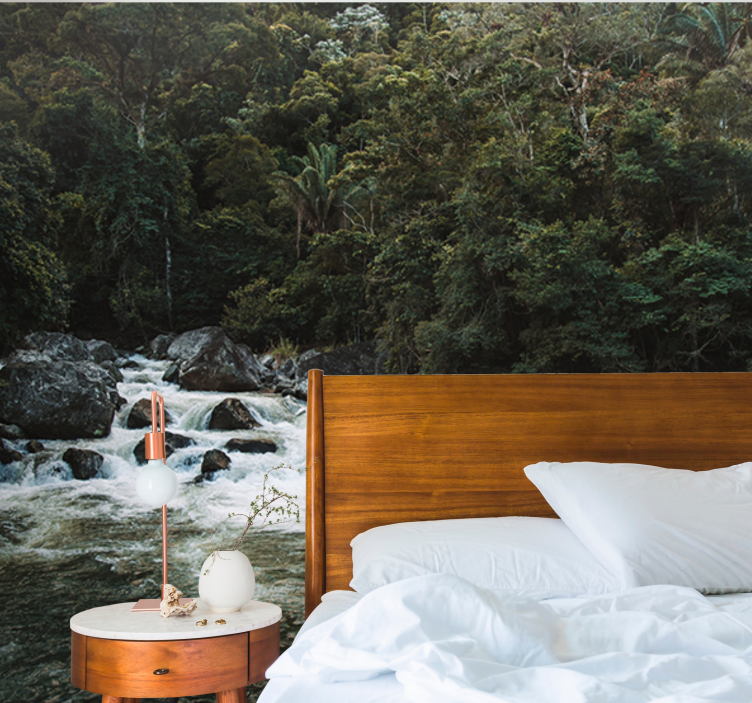 Serene River Scene nature wall mural - TenStickers