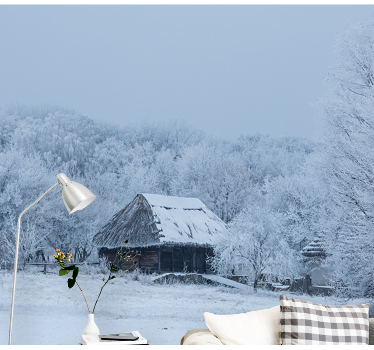 Snow courtyard home nature wall mural - TenStickers