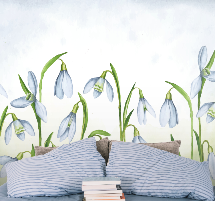 Snowdrop flora wall mural - TenStickers
