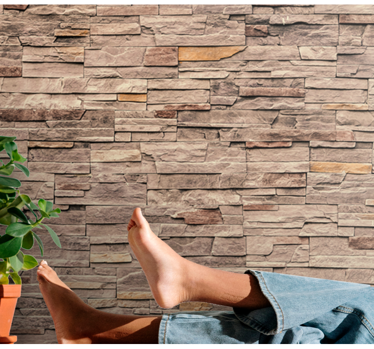 Stone wall mural natural stone design - TenStickers