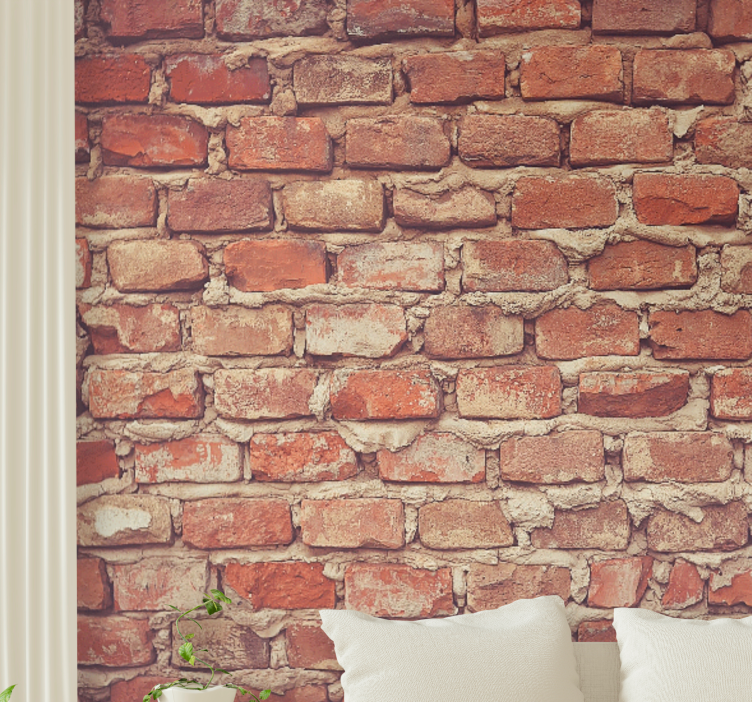 Stone wall mural revealed brick surface - TenStickers