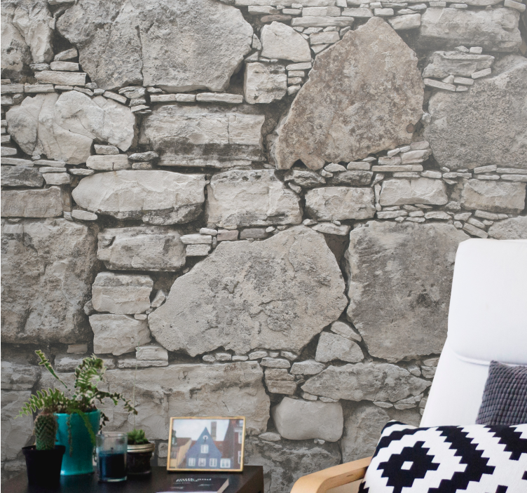 Stone wall mural rustic stone design - TenStickers
