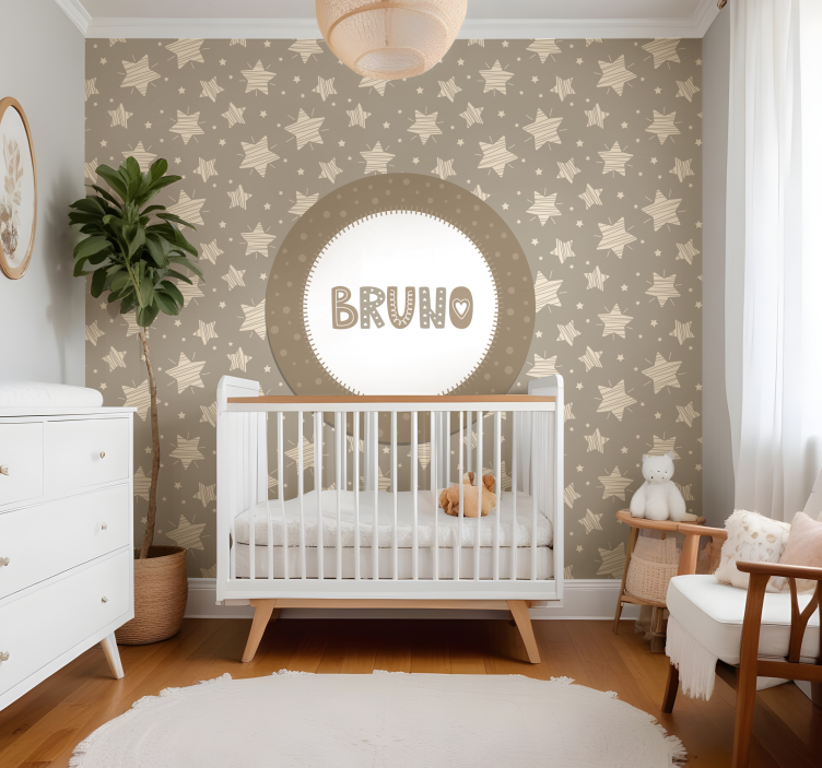 Striped stars nursery wall mural - TenStickers