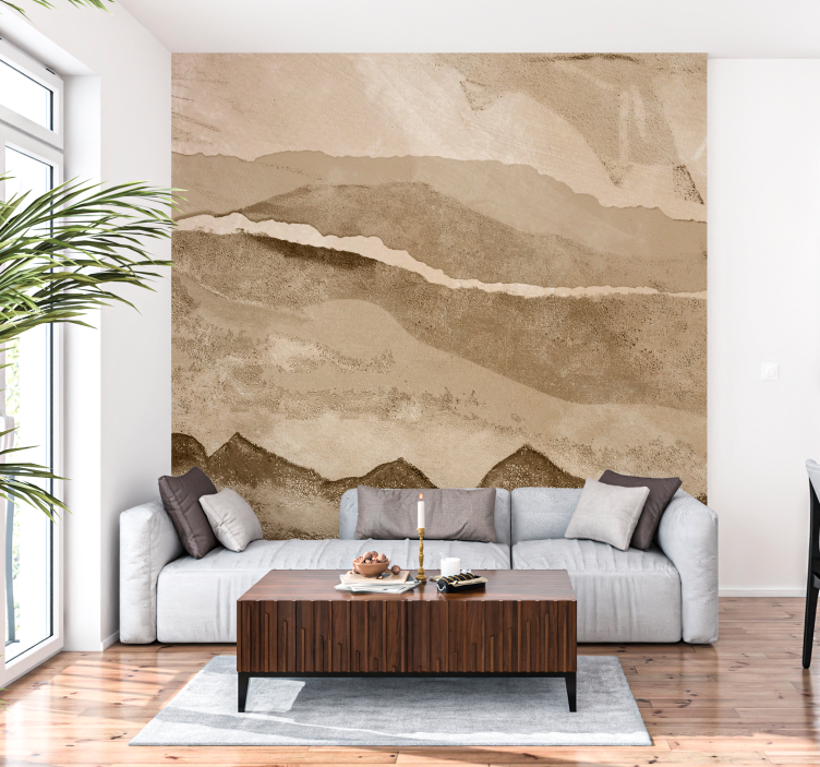 Strips of paper beige wall mural - TenStickers
