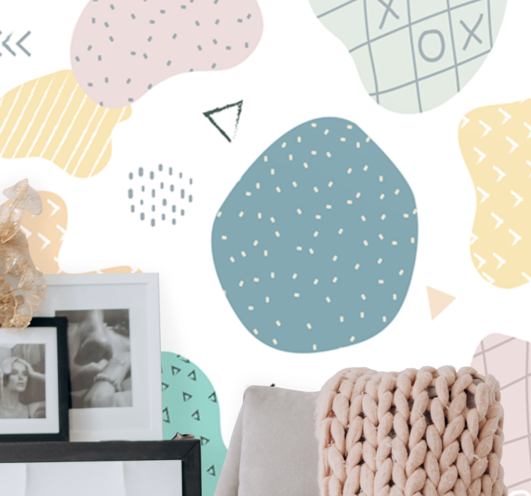 Texture wall mural abstract shape patterns - TenStickers