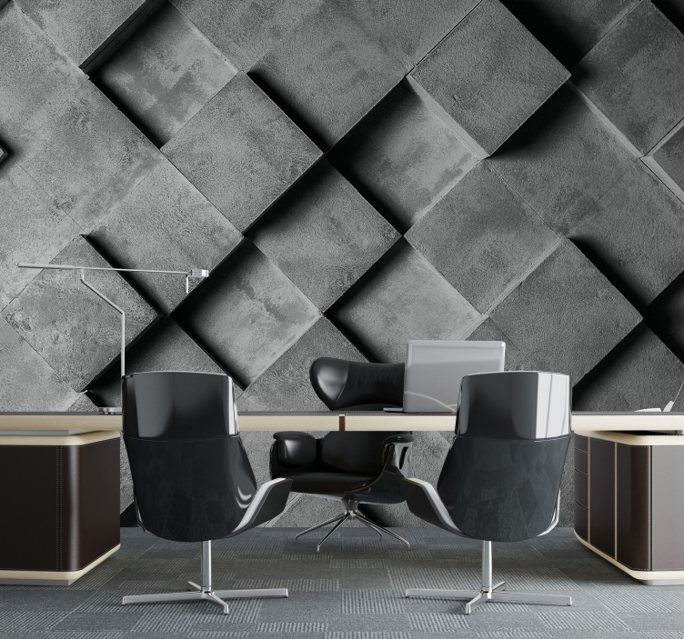 Texture wall mural geometric grey design - TenStickers