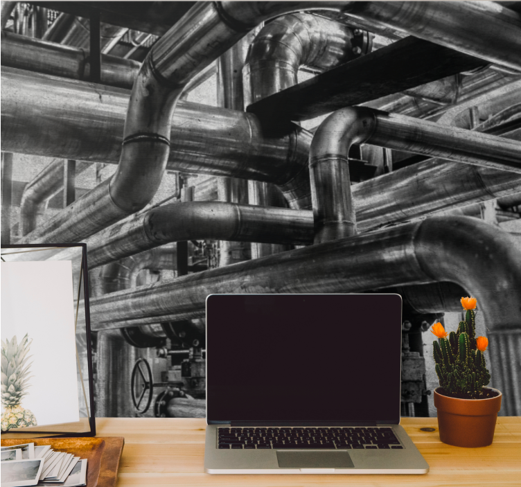 Texture wall mural industrial pipe design - TenStickers