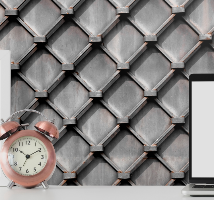 Texture wall mural metal grid design - TenStickers