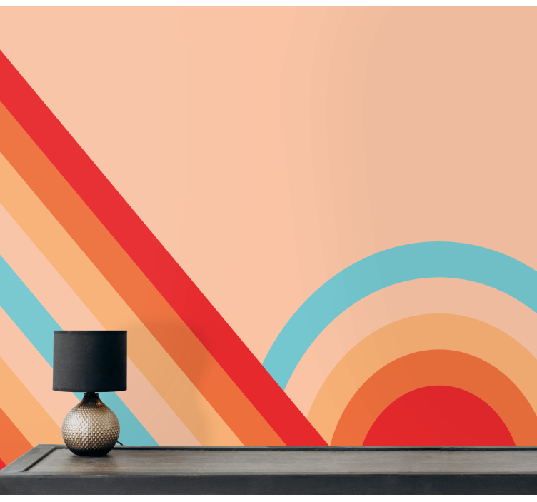 Texture wall mural retro geometric designs - TenStickers