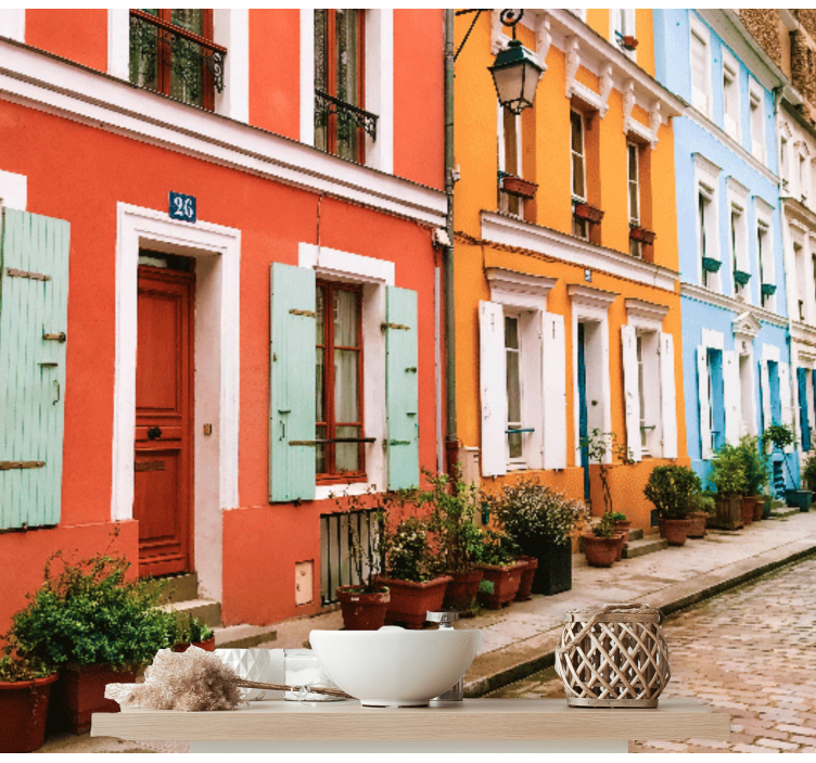 The crémieux famous street Hallway Mural - TenStickers