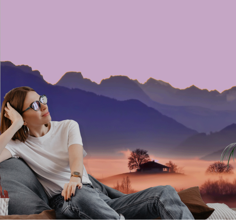 Tranquil mountain landscape landscape mural - TenStickers