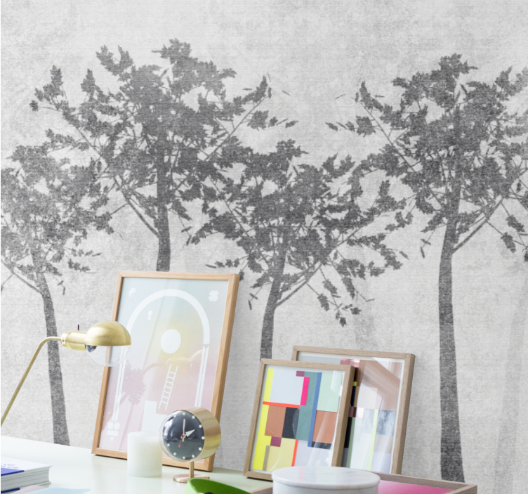 Tree wall mural silhouette tree design - TenStickers