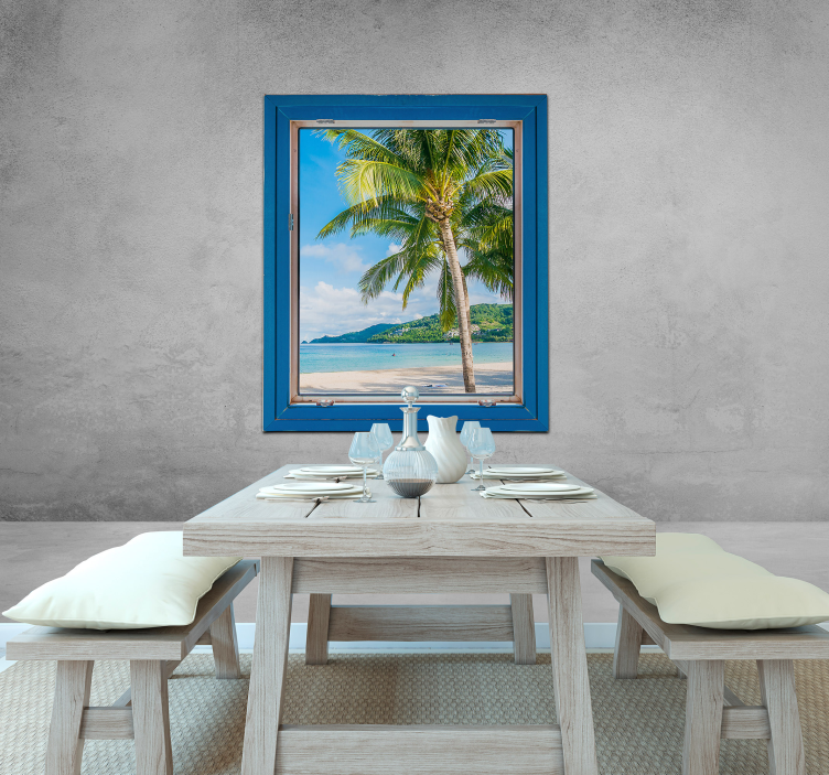 Tropical Coastal Scene landscape mural - TenStickers