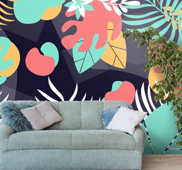 Tropical Leaf Designs nature wall mural - TenStickers