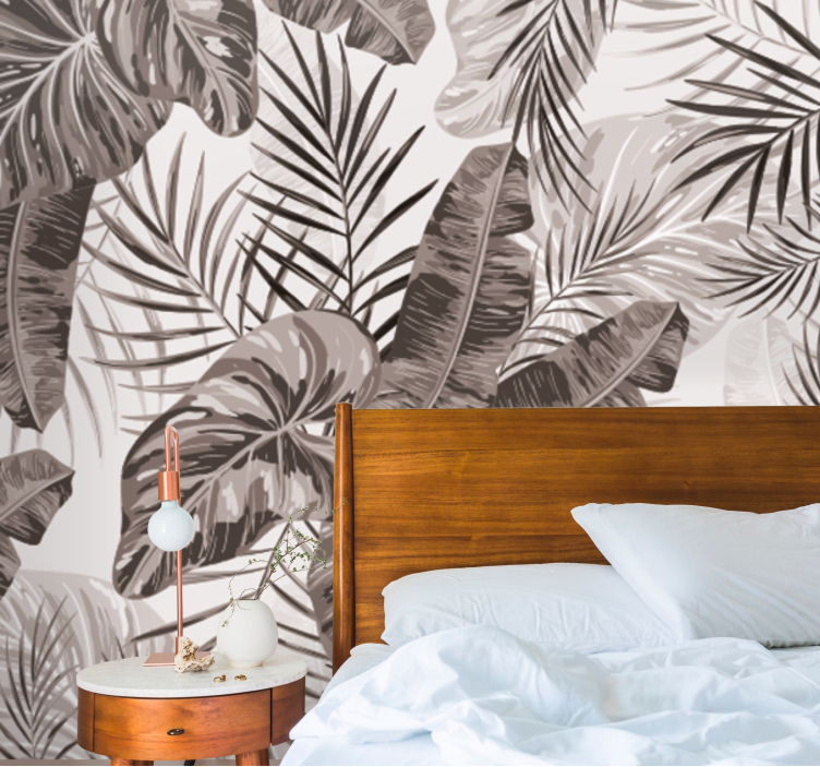 Tropical Leaf Motif nature wall mural - TenStickers