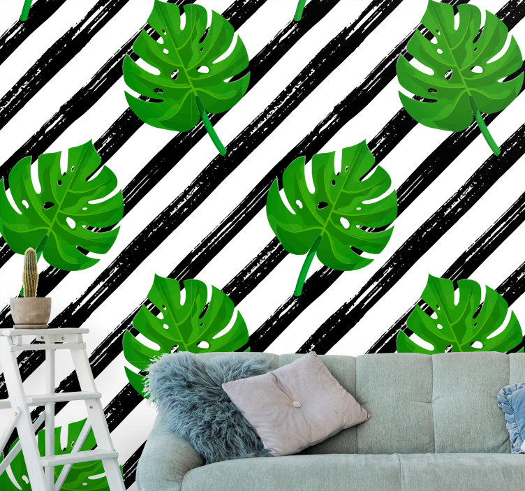 Tropical Leaf Pattern wall mural - TenStickers