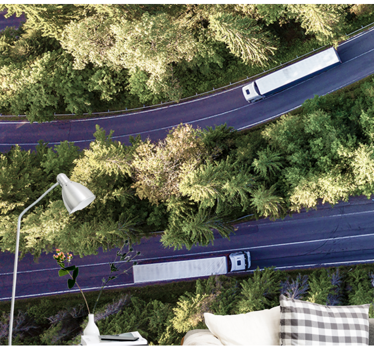 Trucks on Highway vehicle wall mural - TenStickers