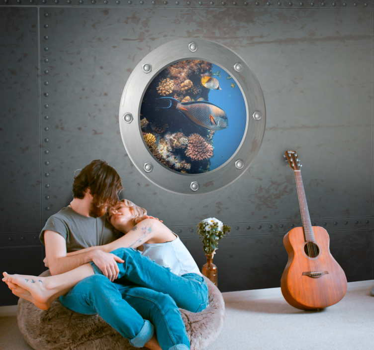 Under the sea mural aquatic life scene - TenStickers