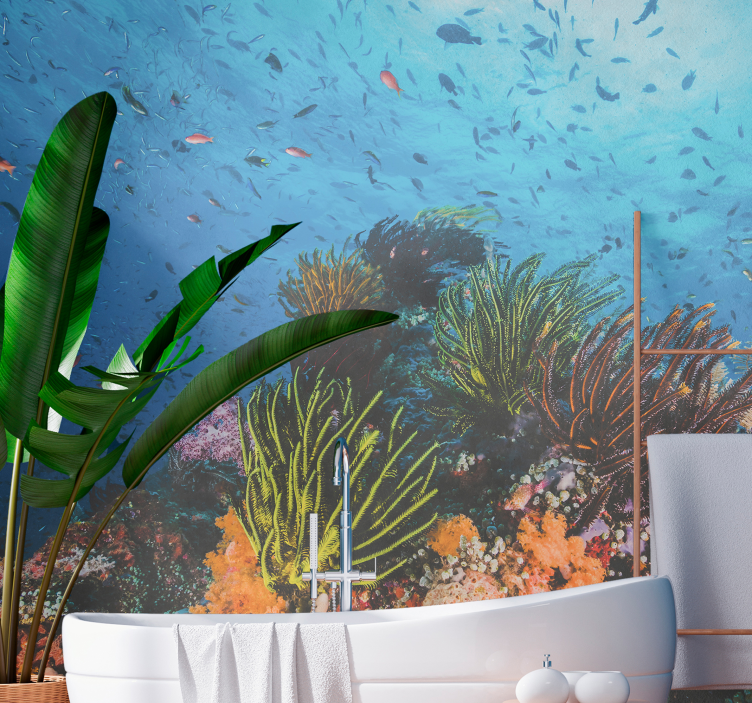 Under the sea mural underwater coral paradise - TenStickers