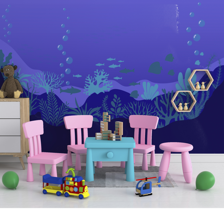 Underwater Life kids wall mural - TenStickers