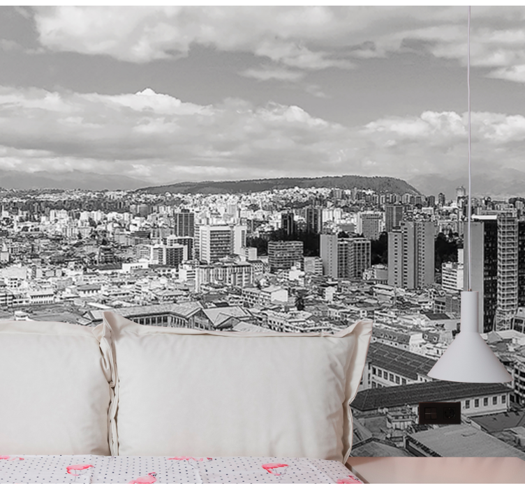 Urban Skyline Perspective city wall mural - TenStickers