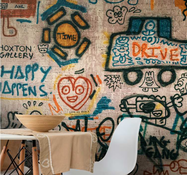 Urban wall mural colorful street art design - TenStickers
