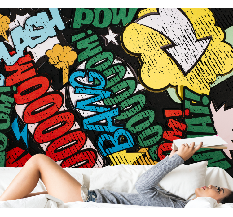 Urban wall mural comic book sounds - TenStickers