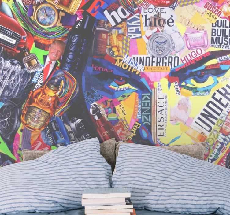Urban wall mural cultural brand collage - TenStickers