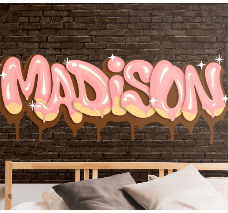 Urban wall mural custom name delight - TenStickers
