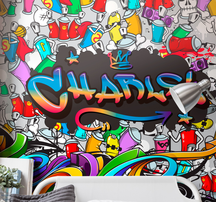Urban wall mural custom name street art - TenStickers