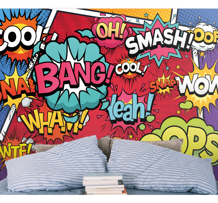 Urban wall mural with comic sound effects - TenStickers