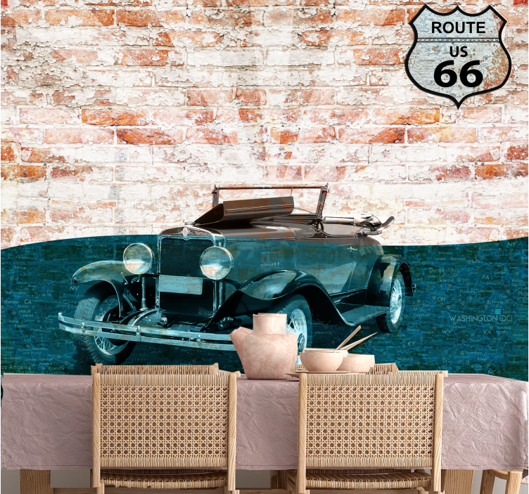 Vehicle wall mural classic car adventure - TenStickers