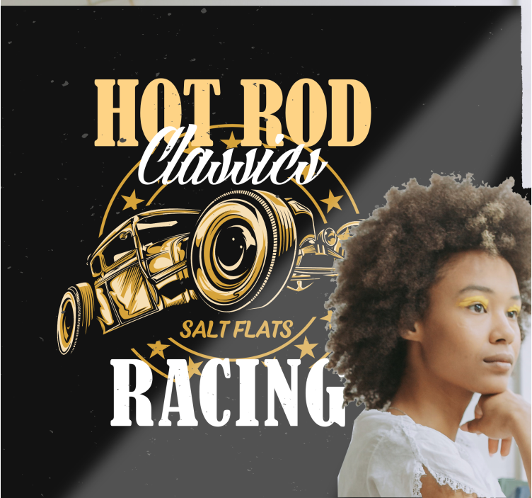 Vehicle wall mural classic car racing art - TenStickers