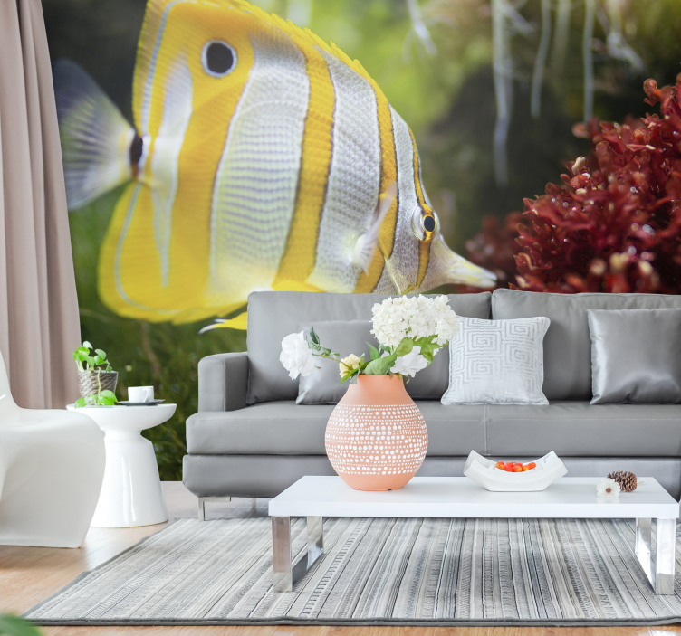 Vibrant Butterfly Fish animal mural - TenStickers