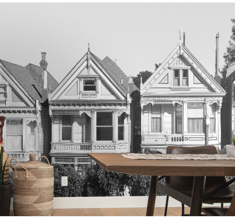 Victorian House Row city wall mural - TenStickers