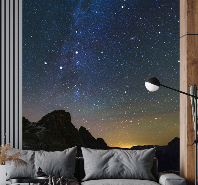 View to the stars mountain nature wall mural - TenStickers