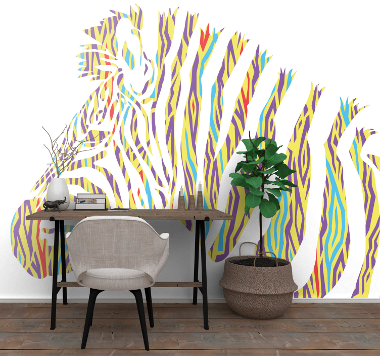 Vintage Zebra Animal Print wall mural - TenStickers