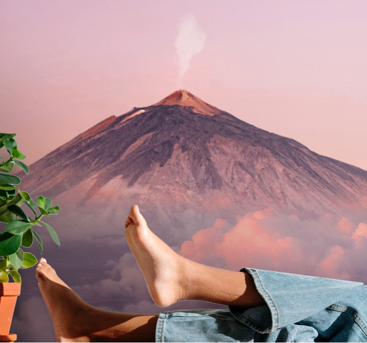 Volcano peak aesthetic Mountain wall mural - TenStickers