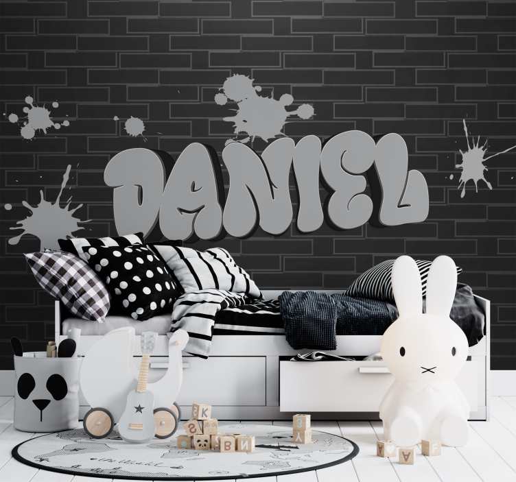Wall grafitti with name Teenage wall mural - TenStickers